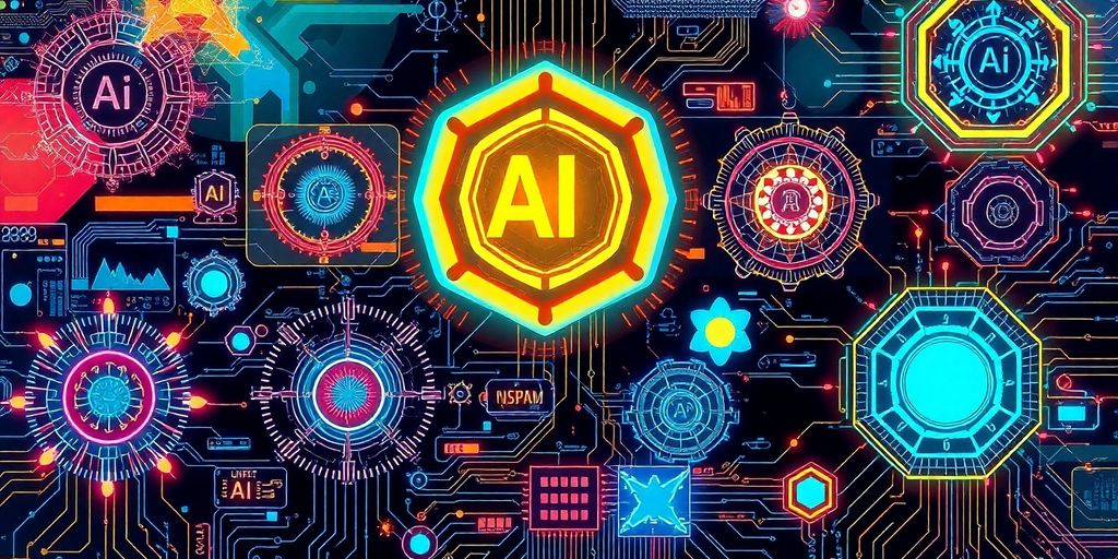 Modern AI tools interface with glowing digital elements.